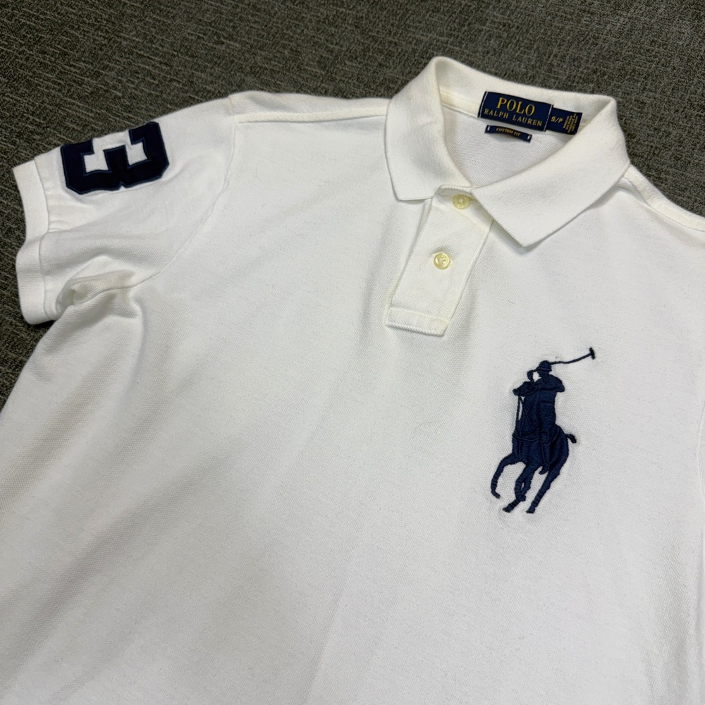 Polo Ralph Lauren Big Pony Shirt Mens S White Custom Fit Preppy #3 Chance Rapper